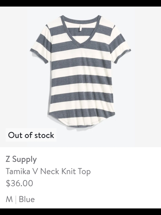 Z Supply Tops - Z Supply Tamika V-Neck Knit Top - Blue/White Stripe